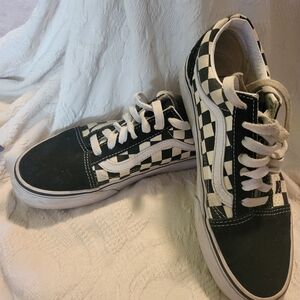 Black and White Checkered Sneakers